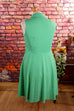 70s Disco Kleid grün Vichy 60er 70er Disco Frau grün L 44-46 real-disco real-rockabilly Rockabilly Schlager Special vintageberlin.de