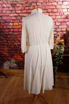 70s Brautkleid kurz Stehkragen