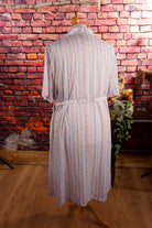 70s Schlagerkleid weiß bunt