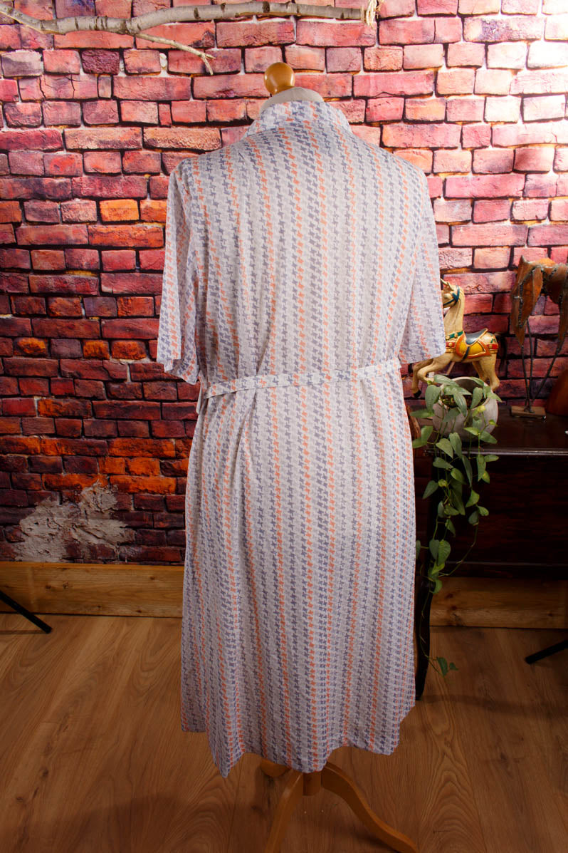 70s Schlagerkleid weiß bunt