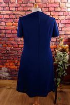 70s Kleid blau Punkte