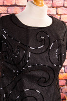 60s Minikleid schwarz Pailletten