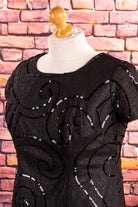 60s Minikleid schwarz Pailletten