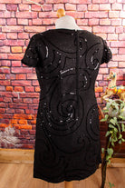 60s Minikleid schwarz Pailletten