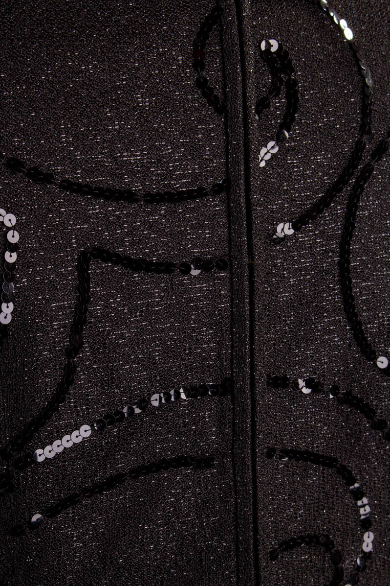 60s Minikleid schwarz Pailletten