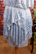 80s Disco Kleid silber metallic 70er 80er Abendmode blau bunt Disco Frau L 44-46 real-80er Rockabilly Schlager silber Special türkis vintageberlin.de