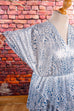 80s Disco Kleid silber metallic 70er 80er Abendmode blau bunt Disco Frau L 44-46 real-80er Rockabilly Schlager silber Special türkis vintageberlin.de