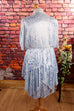 80s Disco Kleid silber metallic 70er 80er Abendmode blau bunt Disco Frau L 44-46 real-80er Rockabilly Schlager silber Special türkis vintageberlin.de