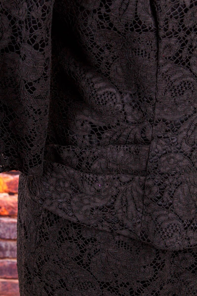 Spitze Abendkleid schwarz + Jacke