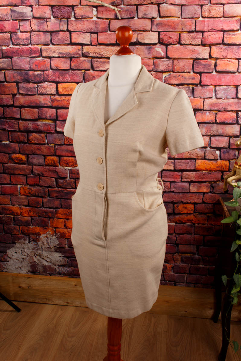 kurzes Wollkleid beige