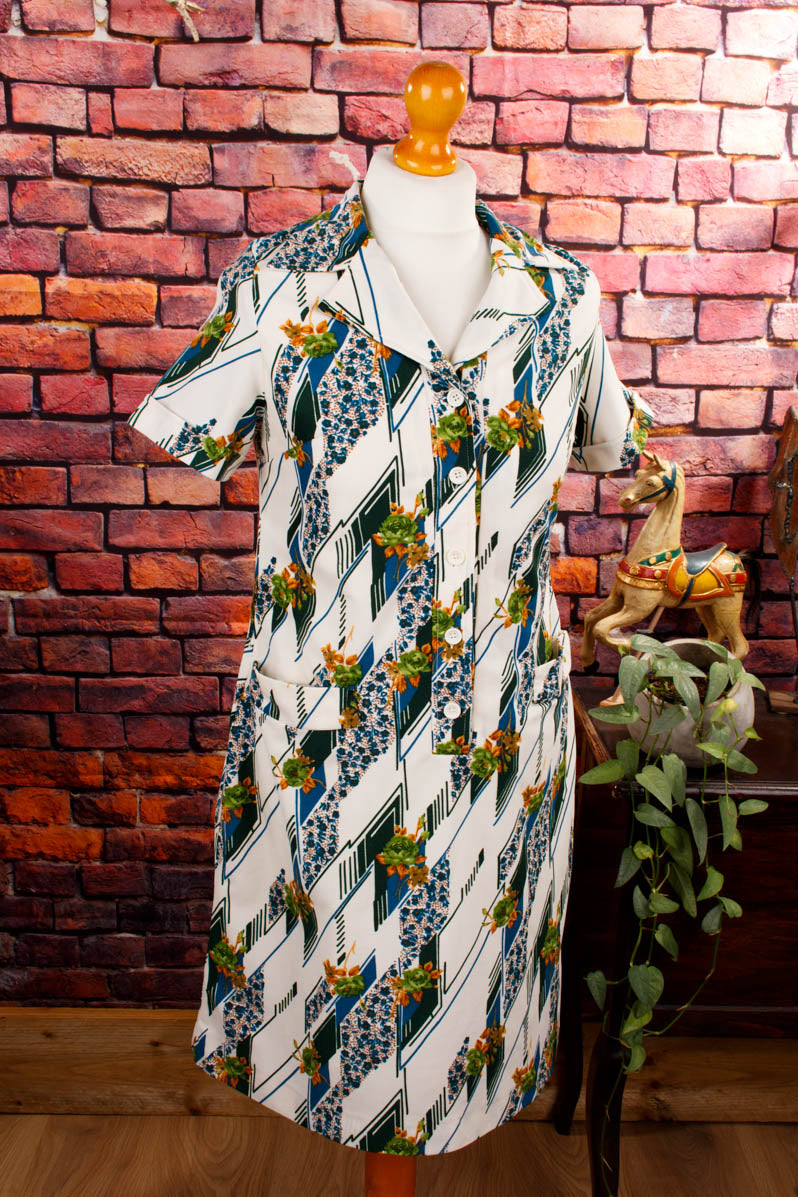 70s Schlagerkleid bunt
