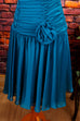 Cocktaikleid tü+rkis Chiffon 80er 90er Abendmode blau Disco Frau S 36-38 türkis vintageberlin.de