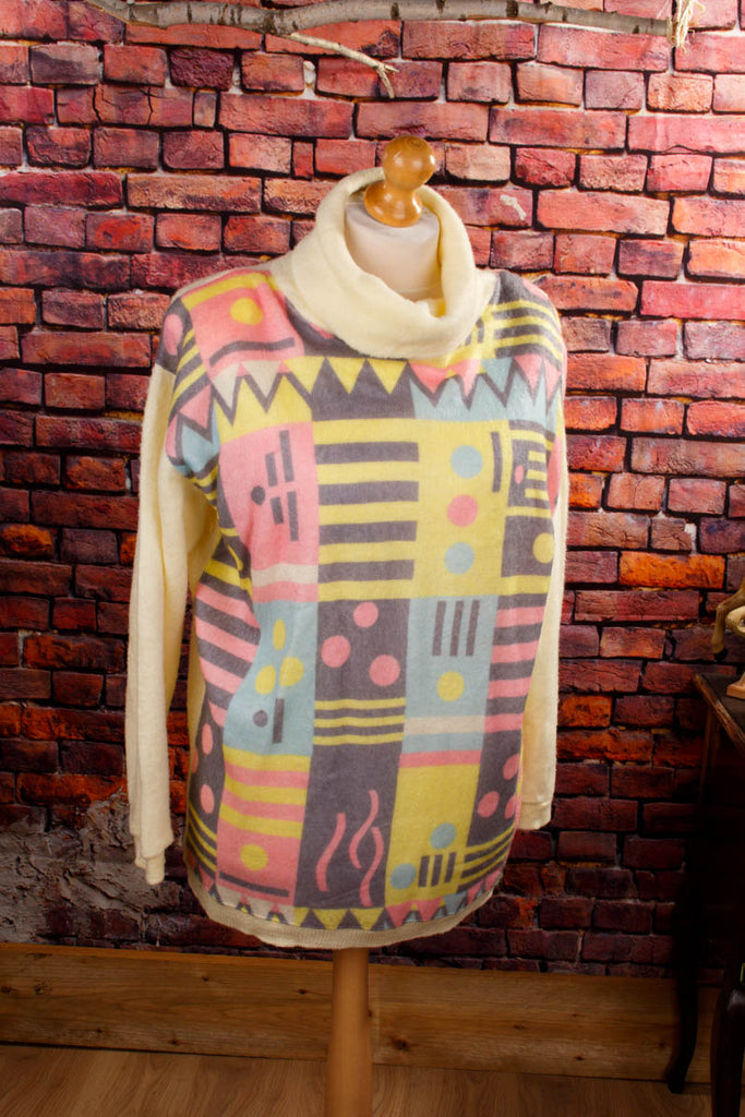 Fleece Strick Pulli Neon Default Title 80er 90er bunt Frau L 44-46 Special XL 48-50 vintageberlin.de