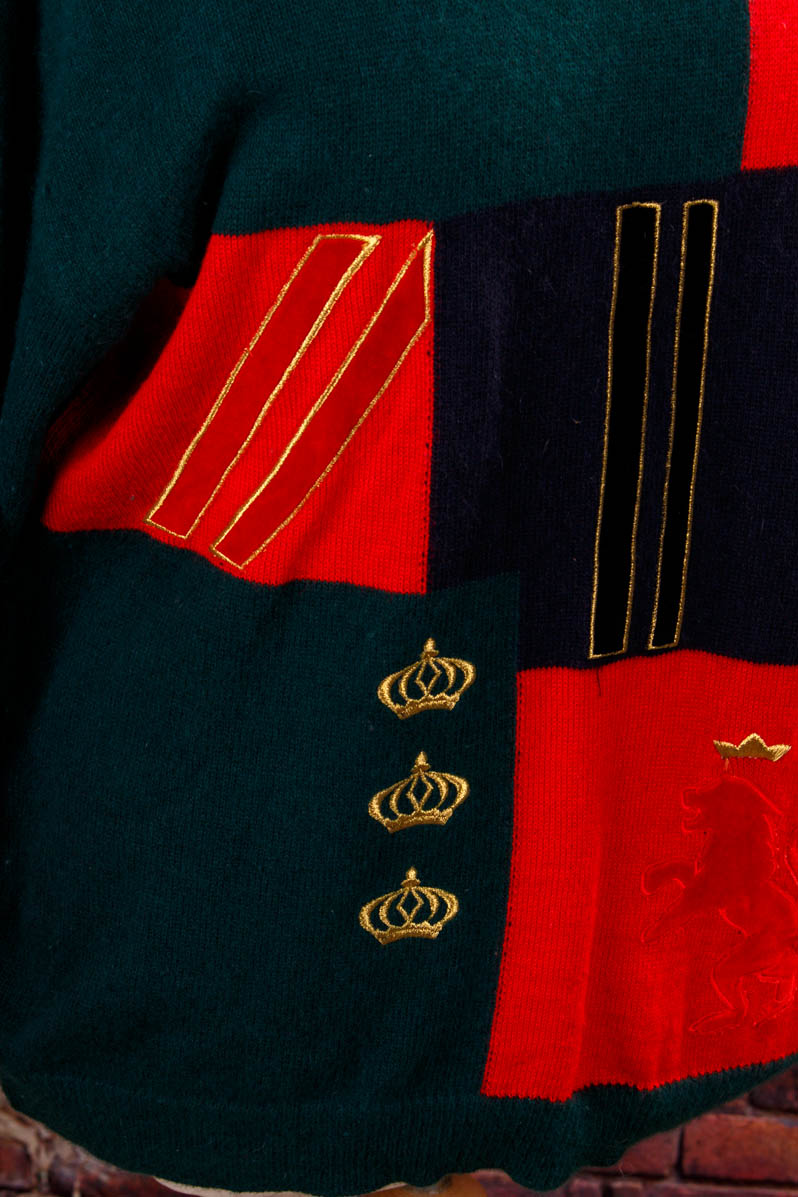 Winterpulli rot grün Wolle Angora