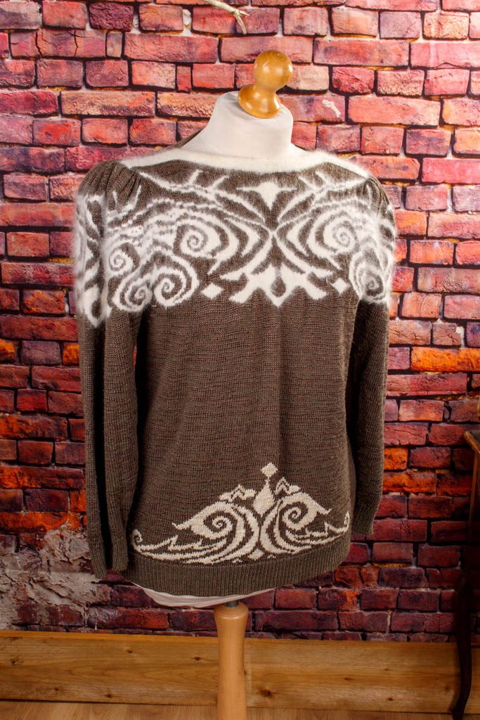 80s Pulli braun Angoramix Default Title 80er 90er beige Boho braun Frau L 44-46 M 40-42 Special vintageberlin.de