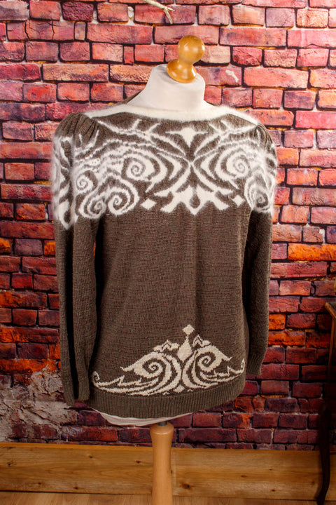 80s Pulli braun Angoramix Default Title 80er 90er beige Boho braun Frau L 44-46 M 40-42 Special vintageberlin.de