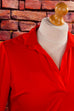 70s Megakragen Top rot 70er Disco Frau L 44-46 rot Schlager Special vintageberlin.de