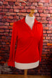 70s Megakragen Top rot 70er Disco Frau L 44-46 rot Schlager Special vintageberlin.de