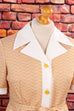 Schürzenkleid beige Megakragen 60er 70er beige Disco Frau M 40-42 real-disco real-rockabilly Rockabilly Schlager Sekretärin Special vintageberlin.de