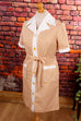 Schürzenkleid beige Megakragen 60er 70er beige Disco Frau M 40-42 real-disco real-rockabilly Rockabilly Schlager Sekretärin Special vintageberlin.de