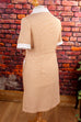 Schürzenkleid beige Megakragen 60er 70er beige Disco Frau M 40-42 real-disco real-rockabilly Rockabilly Schlager Sekretärin Special vintageberlin.de