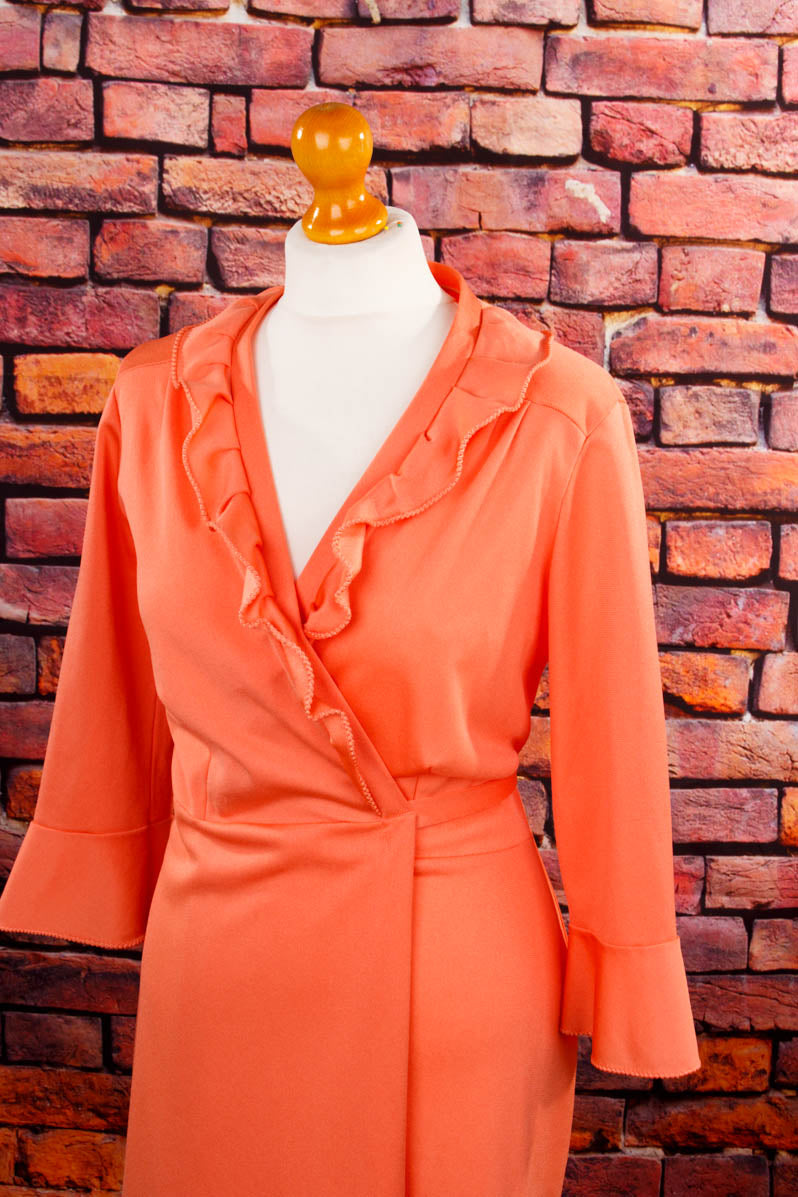 Vintage Morgenmantel Hauskleid Lachs