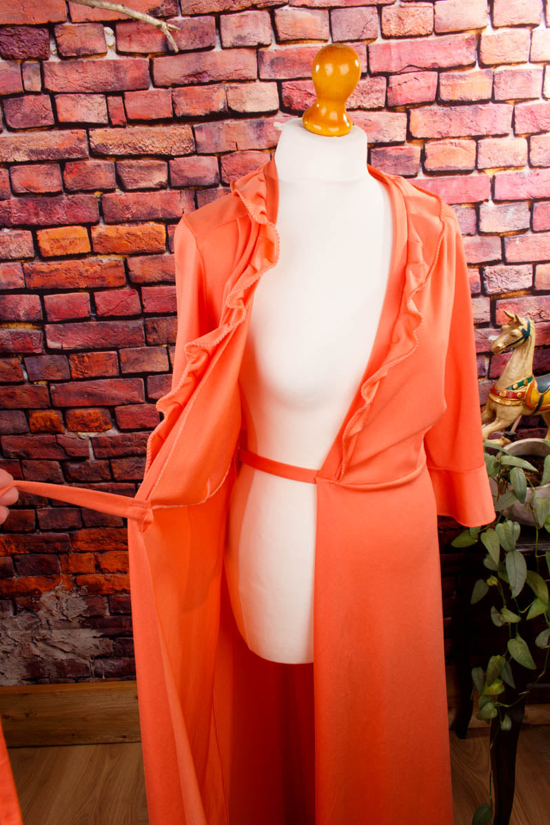 Vintage Morgenmantel Hauskleid Lachs