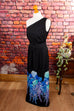 Vintage Hippiekleid blau schwarz Default Title 70er 80er Abendmode blau Boho bunt Disco Frau Hippie M 40-42 real-boho real-disco Schlager schwarz Special vintageberlin.de
