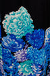 Vintage Hippiekleid blau schwarz 70er 80er Abendmode blau Boho bunt Disco Frau Hippie M 40-42 real-boho real-disco Schlager schwarz Special vintageberlin.de