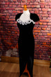 Samt Abendkleid schwarz eng Default Title 80er 90er Abendmode Boho Frau Gothic S 36-38 schwarz Special vintageberlin.de