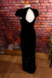 Samt Abendkleid schwarz eng 80er 90er Abendmode Boho Frau Gothic S 36-38 schwarz Special vintageberlin.de