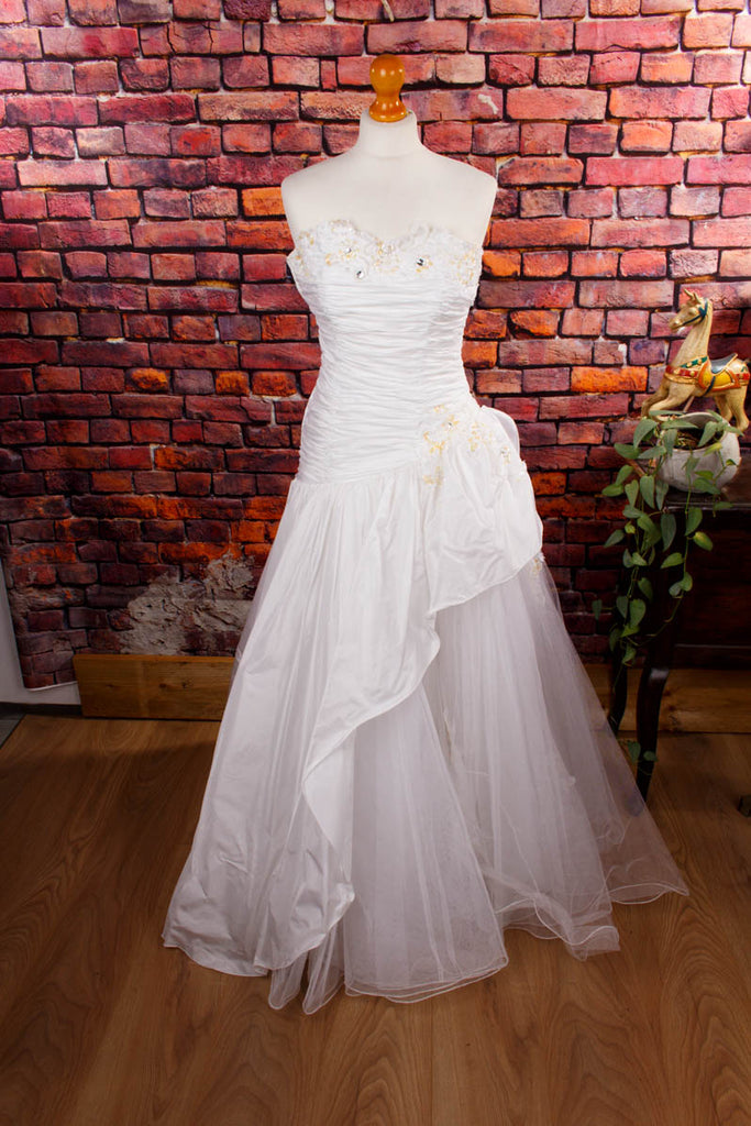 asymmetrisches Brautkleid weiß Tüll Default Title Frau Hochzeit S 36-38 Special weiß XS 32-34 vintageberlin.de