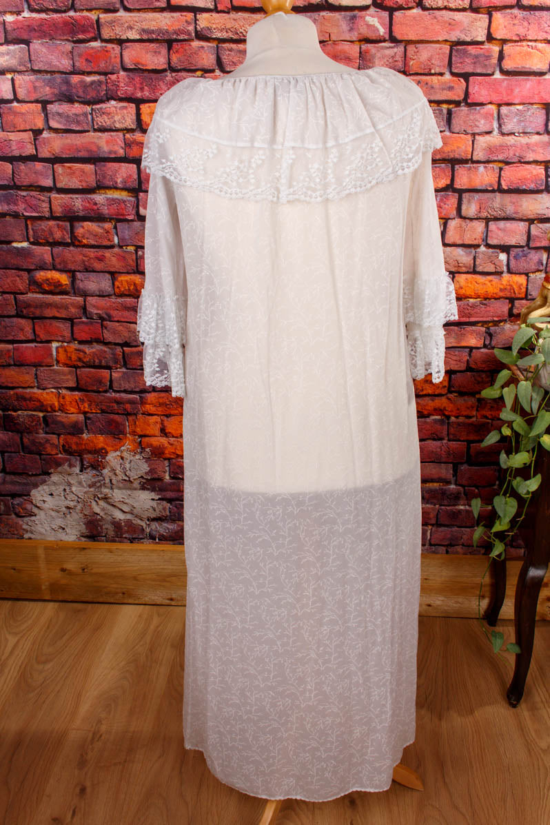 Vintage Nachtkleid grau transparent