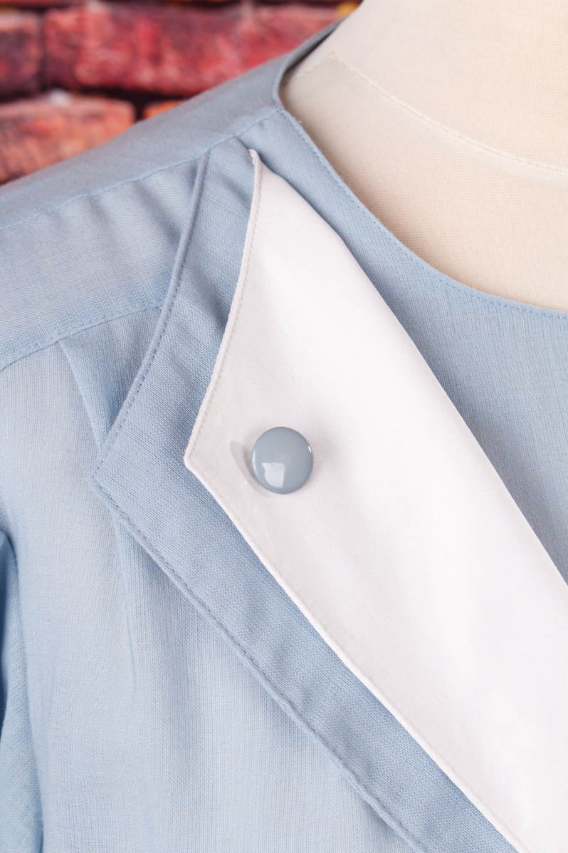 taubenblaues Kleid Wollmix