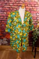 60s Jacke Überwurf Blumenmuster