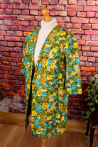 60s Jacke Überwurf Blumenmuster