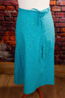 Baumwollrock türkis Blümchen Default Title 70er Boho Frau M 40-42 türkis vintageberlin.de