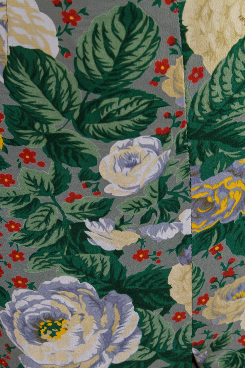 Vintage Seidenrock Blumenmuster