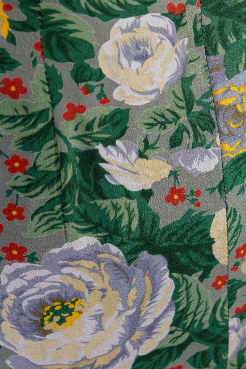 Vintage Seidenrock Blumenmuster