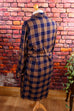 Vintage Morgenrock blau kariert 60er 70er blau Boho braun Dandy L 52-54 M 48-50 Mann real-rockabilly Rockabilly Special vintageberlin.de