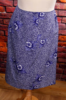 Bleistiftrock blau weiß Blumen