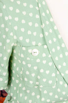 Viskosekleid pastell grün Herzen