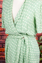 Viskosekleid pastell grün Herzen