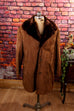 Vintage Lammfellmantel braun 60er 70er Boho braun Dandy Hippie L 52-54 Mann Rockabilly Special vintageberlin.de