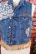 upcycled Denim Weste 90er blau Boho Designer Frau Hippie M 40-42 Rockabilly S 36-38 Special vintageberlin.de