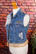 upcycled Denim Weste 90er blau Boho Designer Frau Hippie M 40-42 Rockabilly S 36-38 Special vintageberlin.de