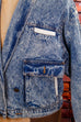 80er Disco Jeansjacke Marmorwaschung 80er blau Disco M 48-50 Mann real-80er Rockabilly Special vintageberlin.de
