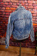 80er Disco Jeansjacke Marmorwaschung 80er blau Disco M 48-50 Mann real-80er Rockabilly Special vintageberlin.de