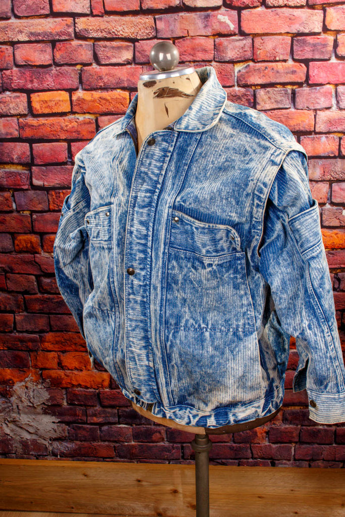 80er Jeansjacke abnehmbare Ärmel Default Title 80er blau Disco M 48-50 Mann real-80er Rockabilly Special vintageberlin.de