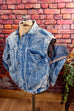 80er Jeansjacke abnehmbare Ärmel 80er blau Disco M 48-50 Mann real-80er Rockabilly Special vintageberlin.de